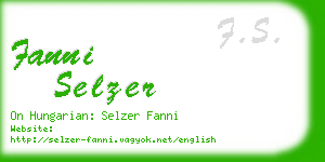 fanni selzer business card